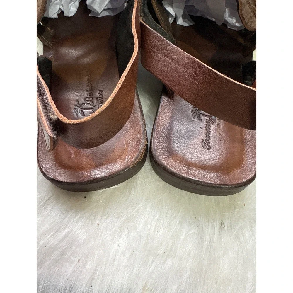 Tommy‎ Bahama Mens Leather Fisherman Sandals Made in Italy Vintage Y2K